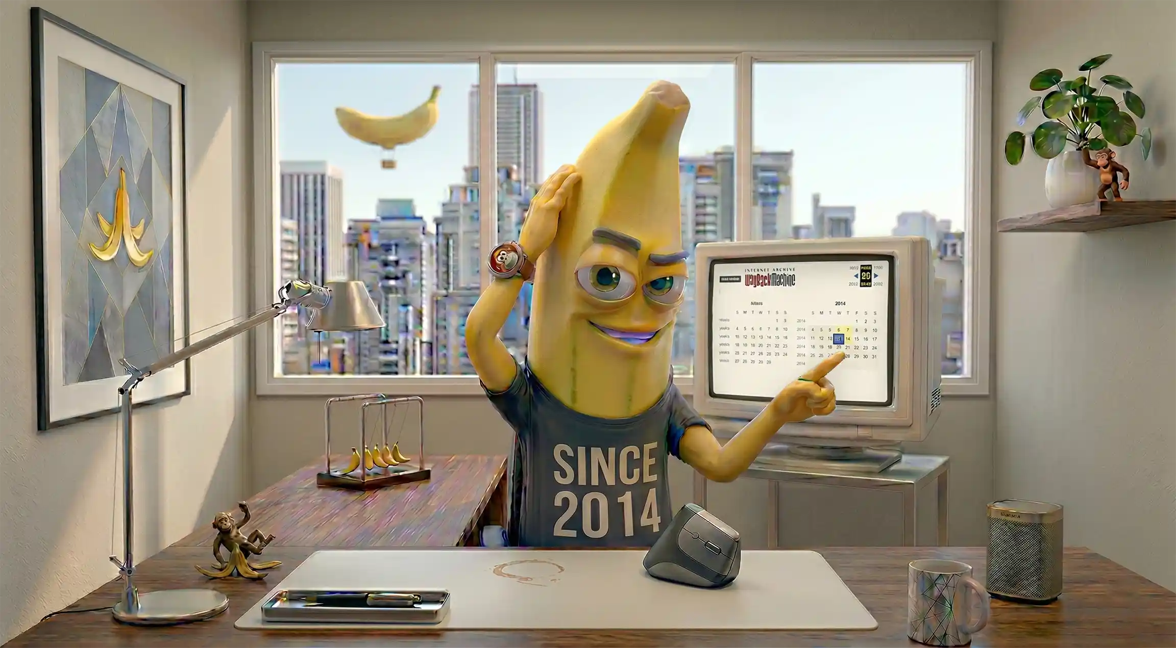 TopPornSites mascot Mike the Banana on the About Us banner