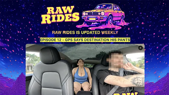 RawRides homepage screenshot showing raw hardcore porn
